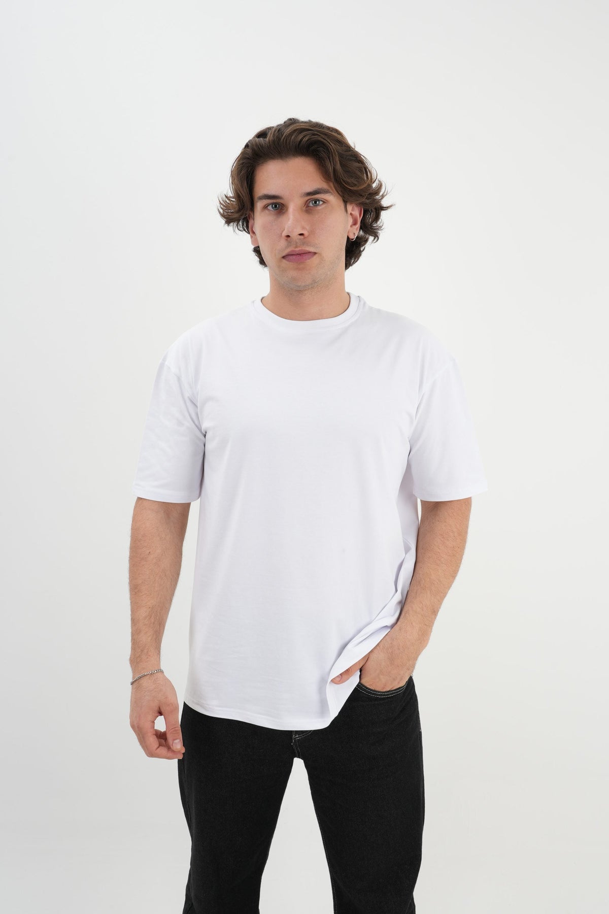 Los Turkos Crew Oversize Tişört - Beyaz