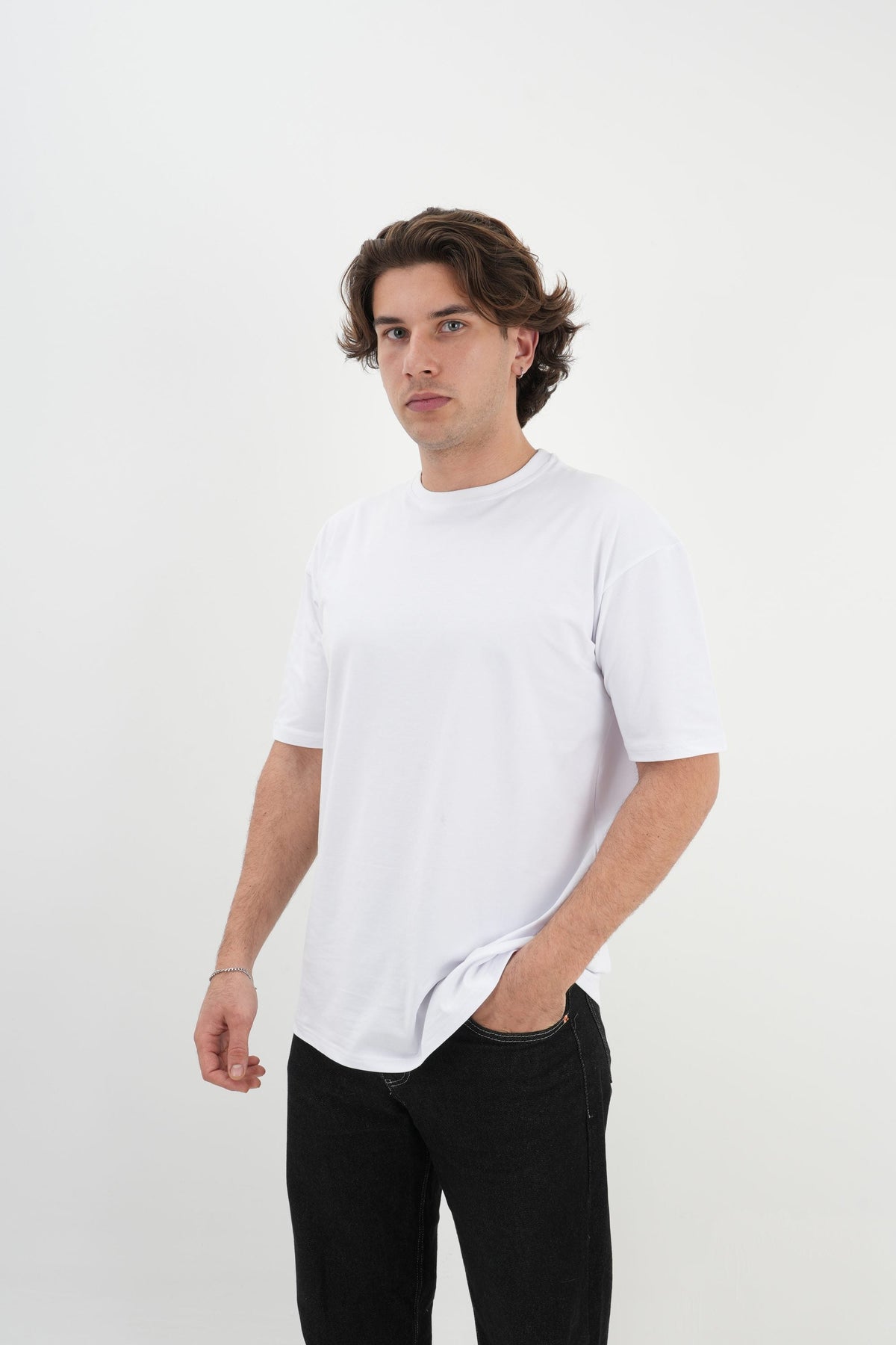 Los Turkos Crew Oversize Tişört - Beyaz