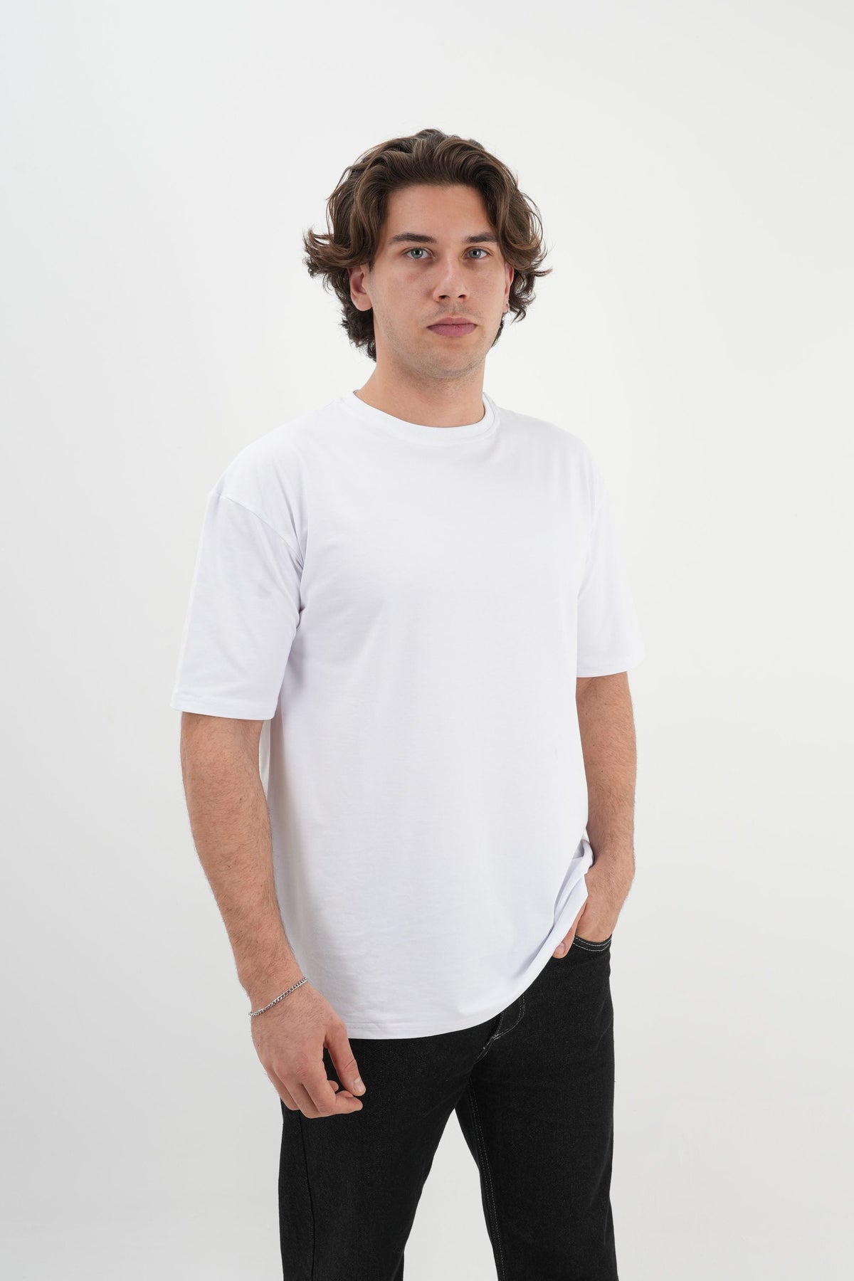 Los Turkos Crew Oversize Tişört - Beyaz