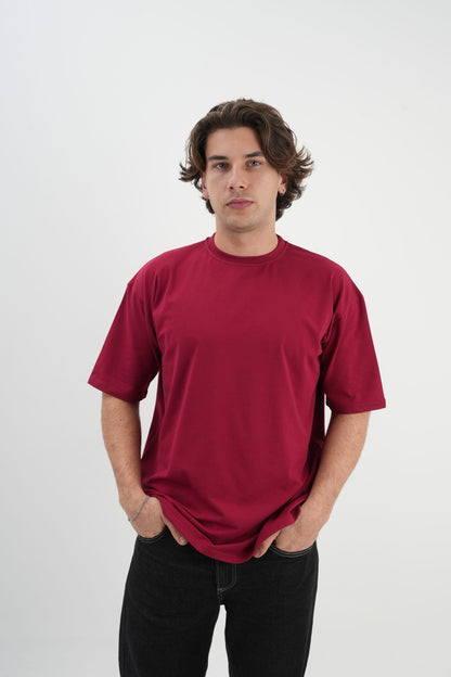 Los Turkos Crew Oversize Tişört - Bordo