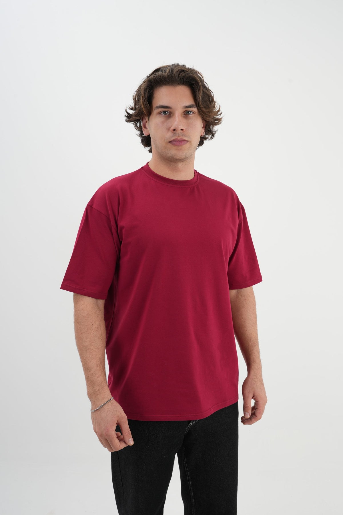 Los Turkos Crew Oversize Tişört - Bordo
