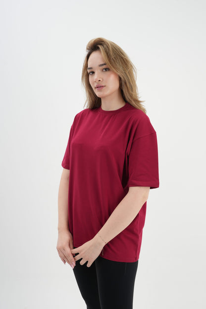 Los Turkos Crew Oversize Tişört - Bordo