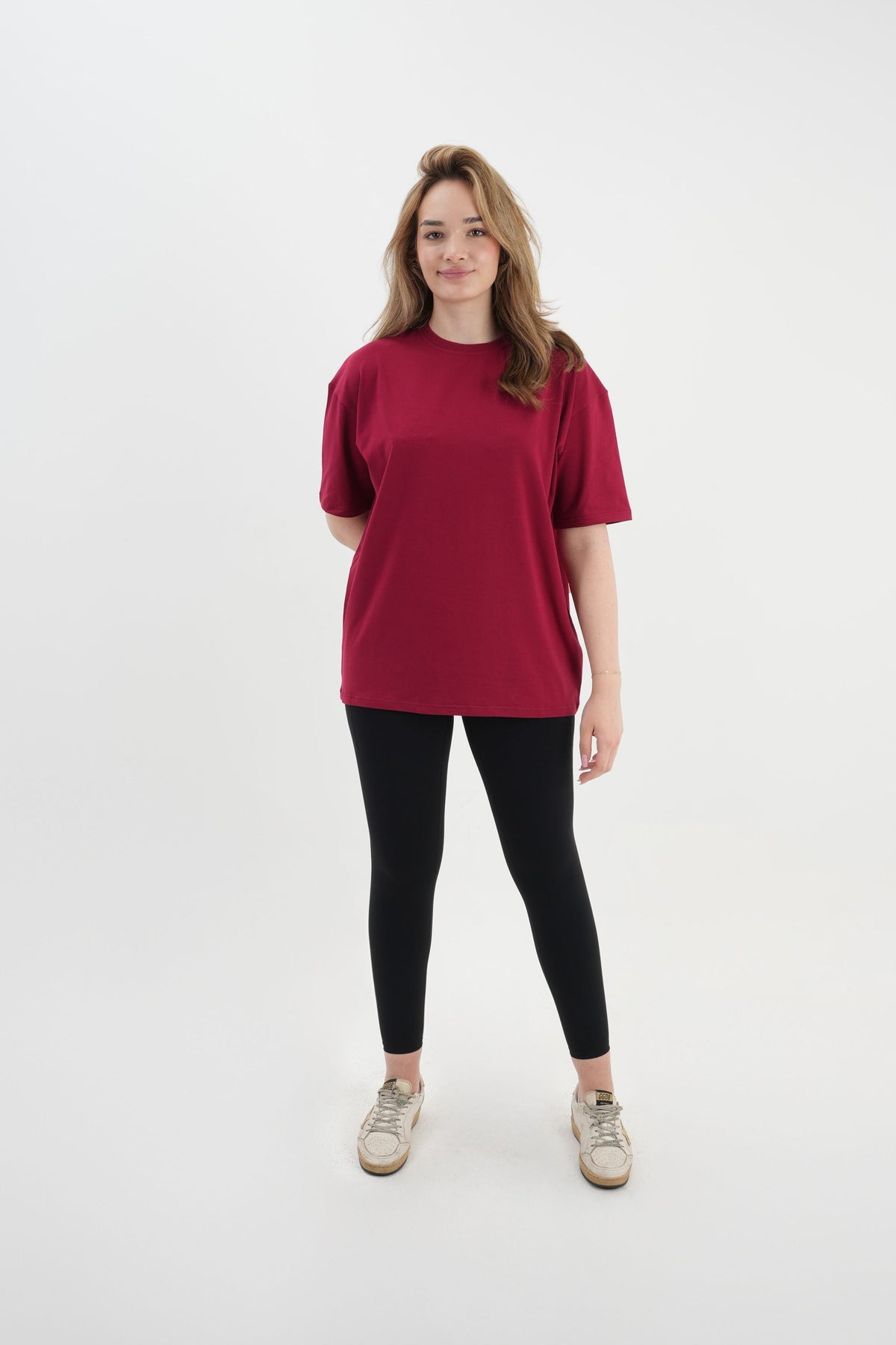 Los Turkos Crew Oversize Tişört - Bordo