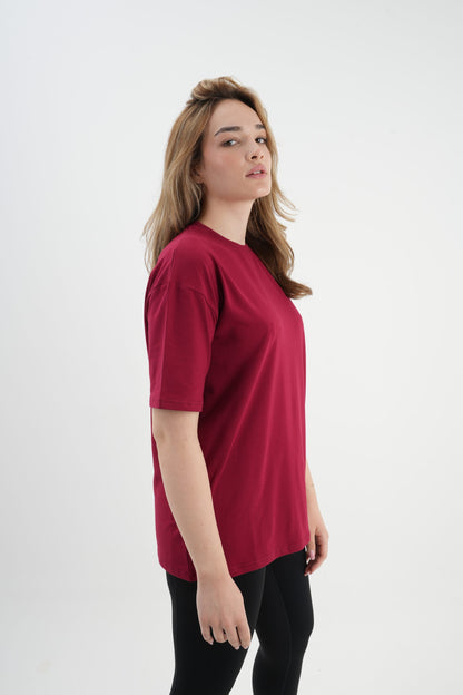 Los Turkos Crew Oversize Tişört - Bordo
