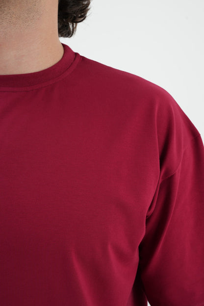 Los Turkos Crew Oversize Tişört - Bordo
