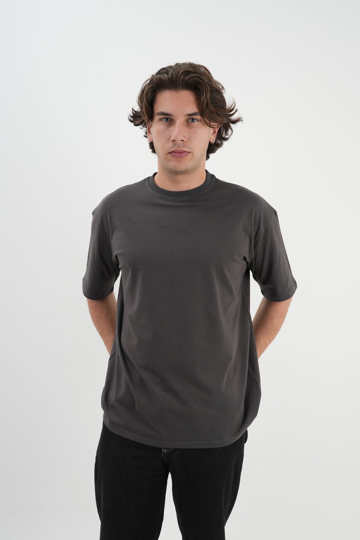 Los Turkos Crew Oversize Tişört - Füme