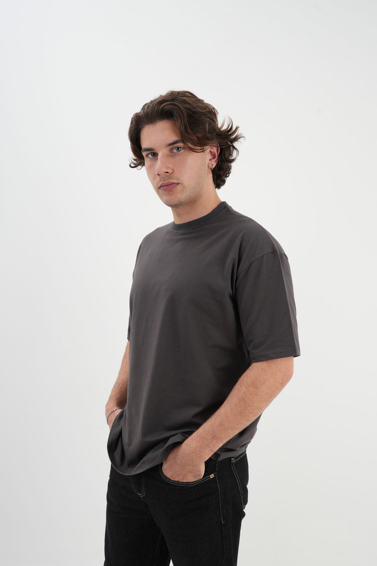 Los Turkos Crew Oversize Tişört - Füme