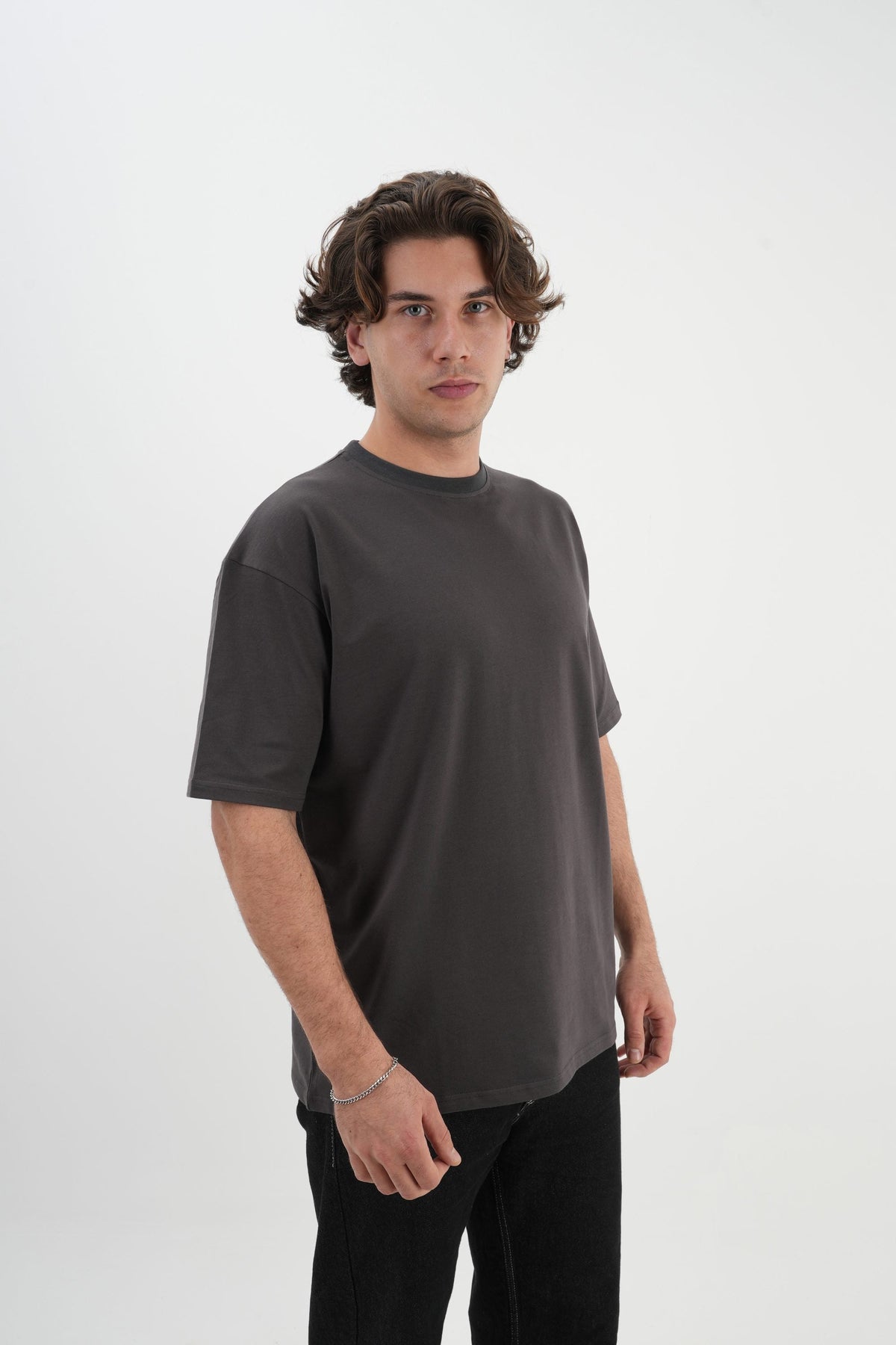 Los Turkos Crew Oversize Tişört - Füme