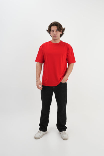 Los Turkos Crew Oversize Tişört - Kırmızı
