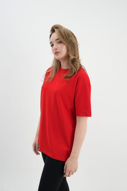Los Turkos Crew Oversize Tişört - Kırmızı
